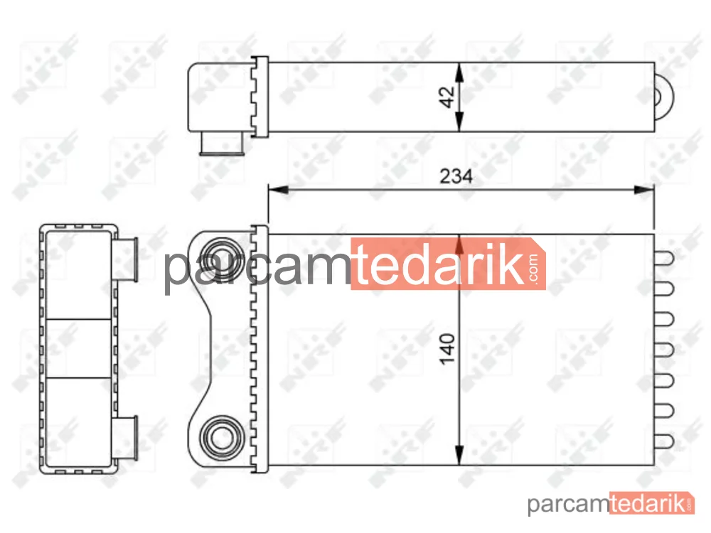 NRF 54252 | Kalorifer Radyatörü — Audi A4 B6, Audi A4 B6 Avant, Audi A4 B6 Cabrio