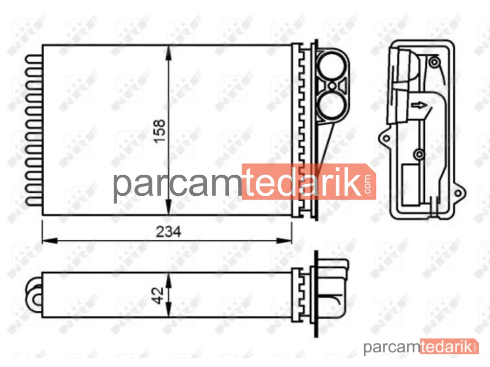 NRF 54304 | Kalorifer Radyatörü — Peugeot 207, Peugeot 207 CC, Peugeot 207 SW