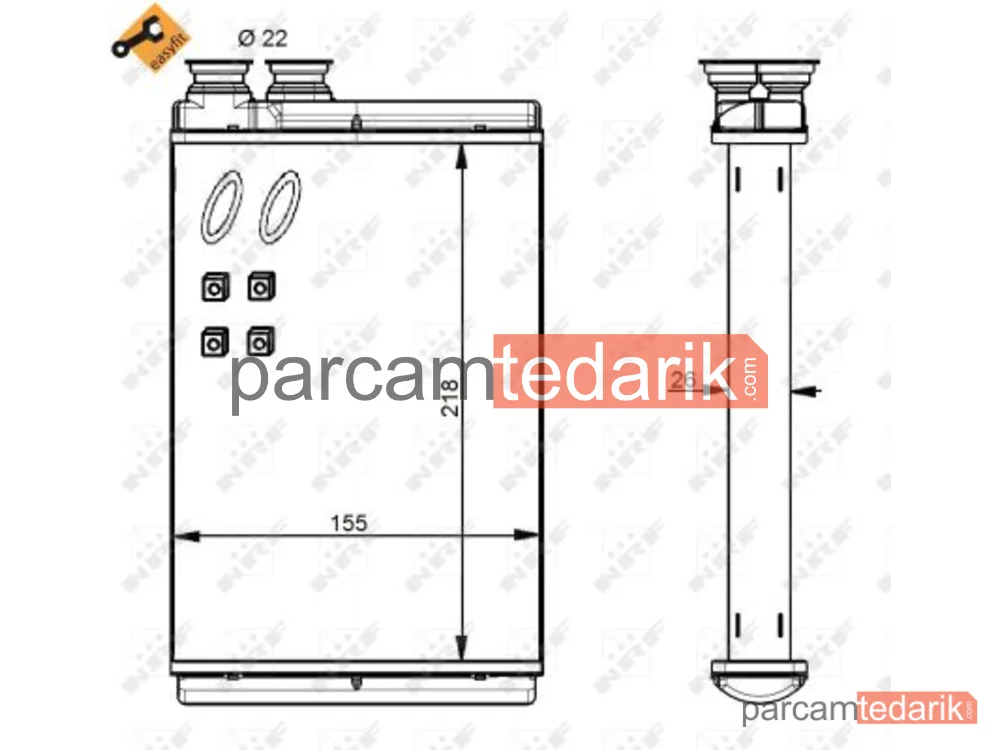 NRF 54347 | Kalorifer Radyatörü — Citroën C5 III, Citroën C5 III Break, Peugeot 407