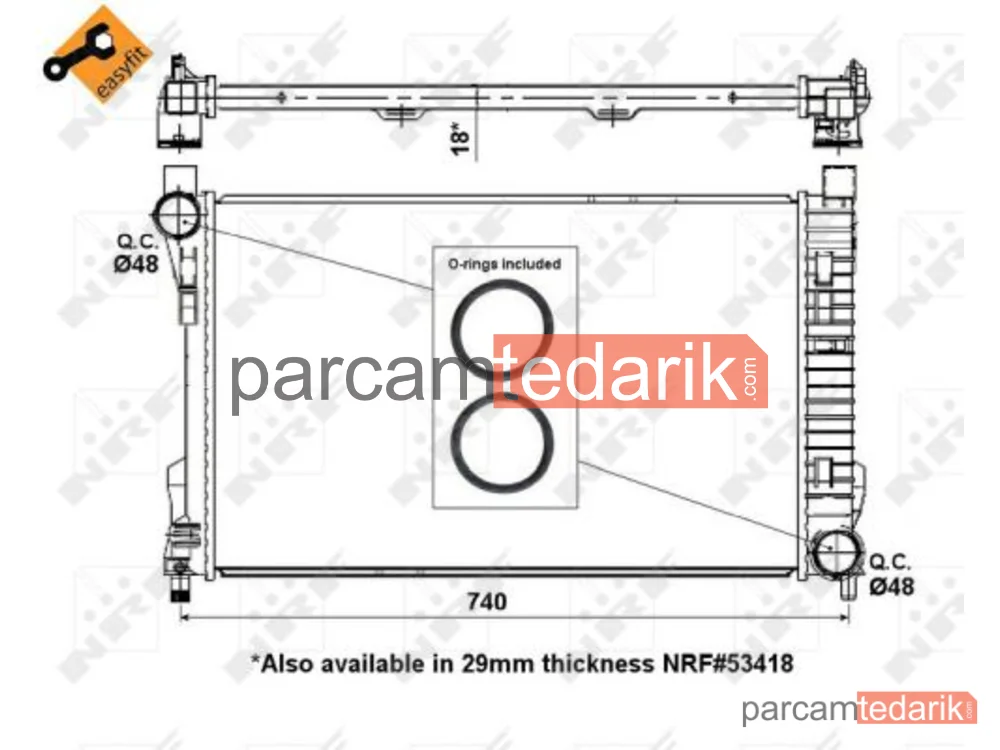 NRF 55310 | Su Radyatörü — Mercedes W203 M111-611 Klimali