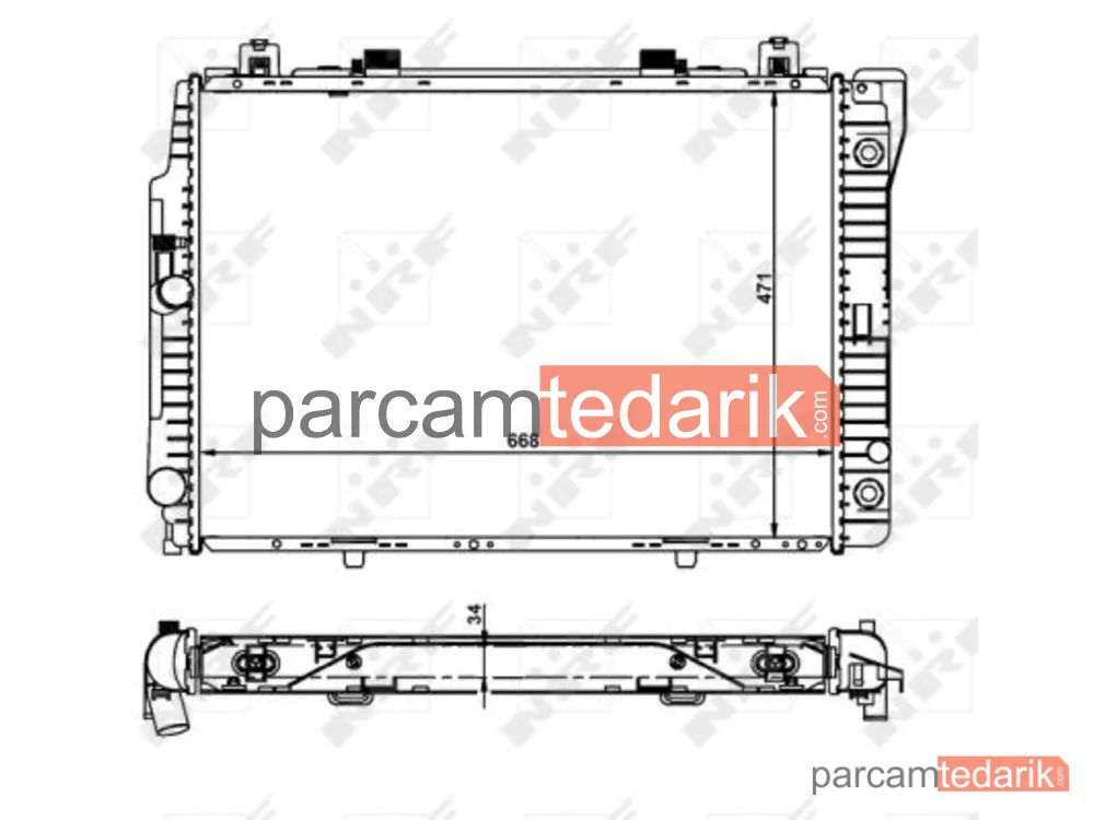 NRF 55315 | Su Radyatörü — Mercedes W140 M104 Motor