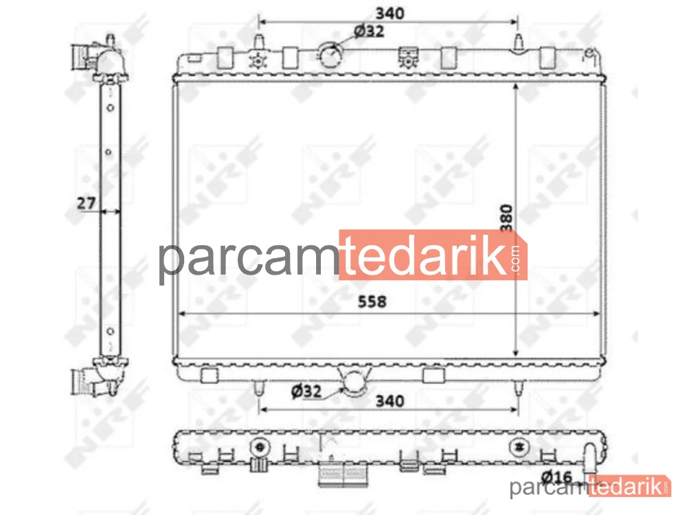 NRF 58226 | Su Radyatörü — Citroën C2, Citroën C3 Aircross I, Citroën C3 Aircross II Van