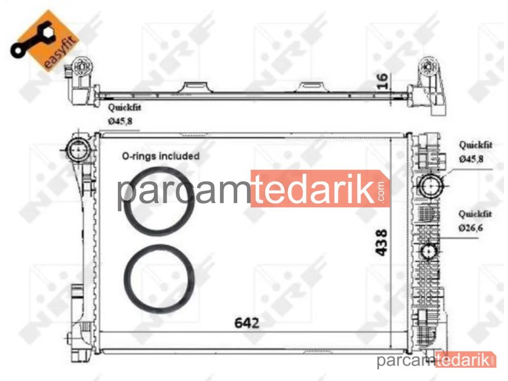 NRF 58336 | Su Radyatörü — Mercedes W204 M271-646 OTOM