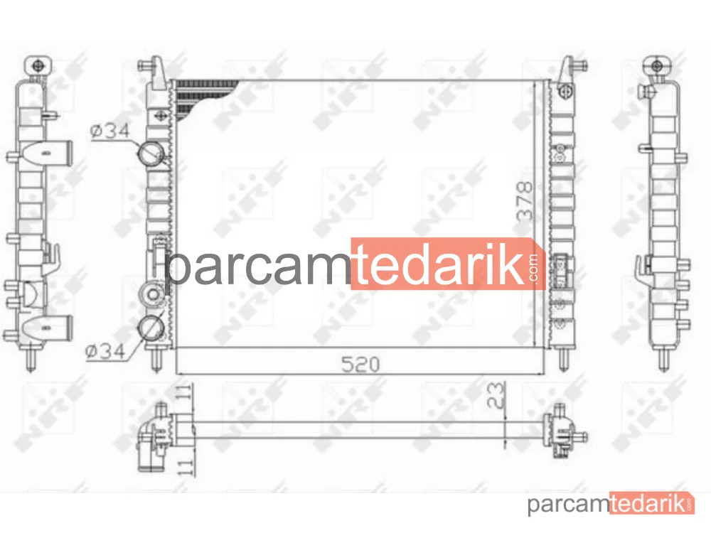 NRF 58726 | Su Radyatörü — Fiat Palio, Fiat Palio Weekend, Fiat Siena