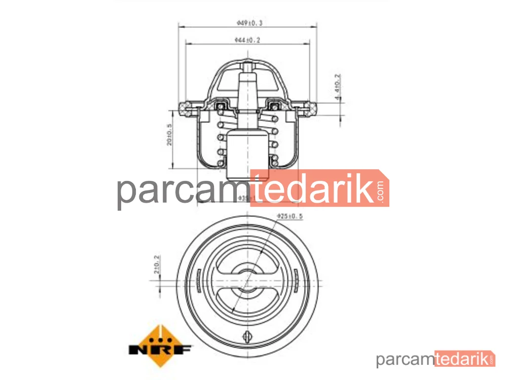 NRF 725076 | Termostat — Audi A4 B6 Cabrio, Audi A4 B7, Audi A4 B7 Avant