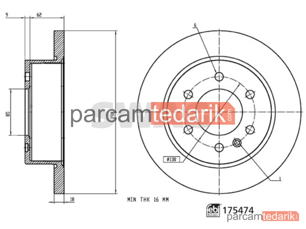 SWAG 33105287 | Fren Diski — Mercedes-Benz Sprinter 3,5-t Panelvan/Van, Mercedes-Benz Sprinter 3,5-t Platform şasi, Mercedes-Benz Sprinter 4-t Panelvan/Van