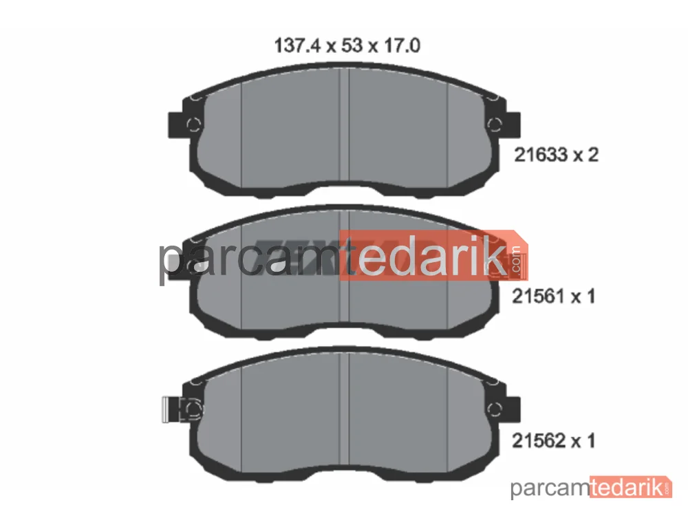 2156101 | Fren Balatası — Nissan 200SX, Nissan 350Z Coupe, Nissan Maxima / Maxima QX IV