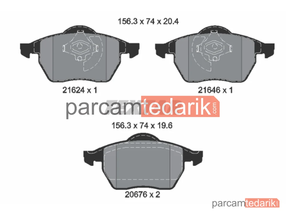 2162402 | Fren Balatası — Audi A4 B5, Audi A4 B5 Avant, VW Passat B5