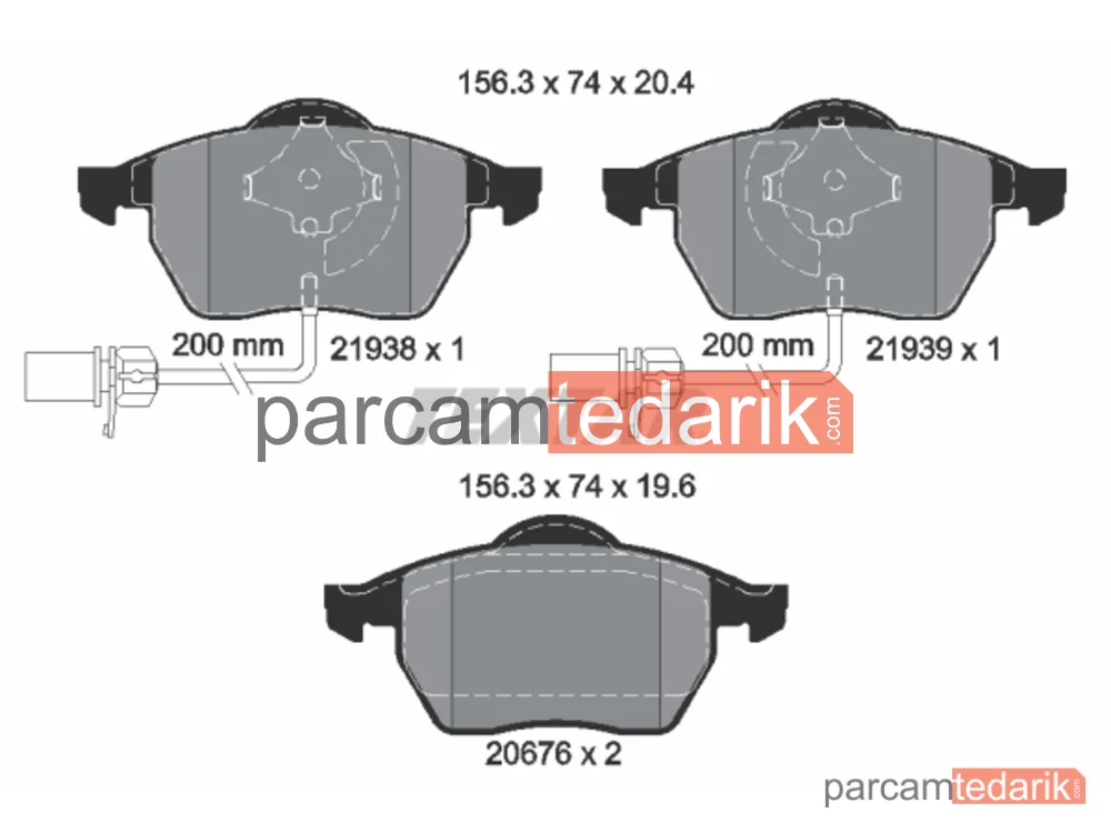Fren Balatası — Audi A4 B5, Audi A6 C5 Avant, Audi A6 C5 - 2193801