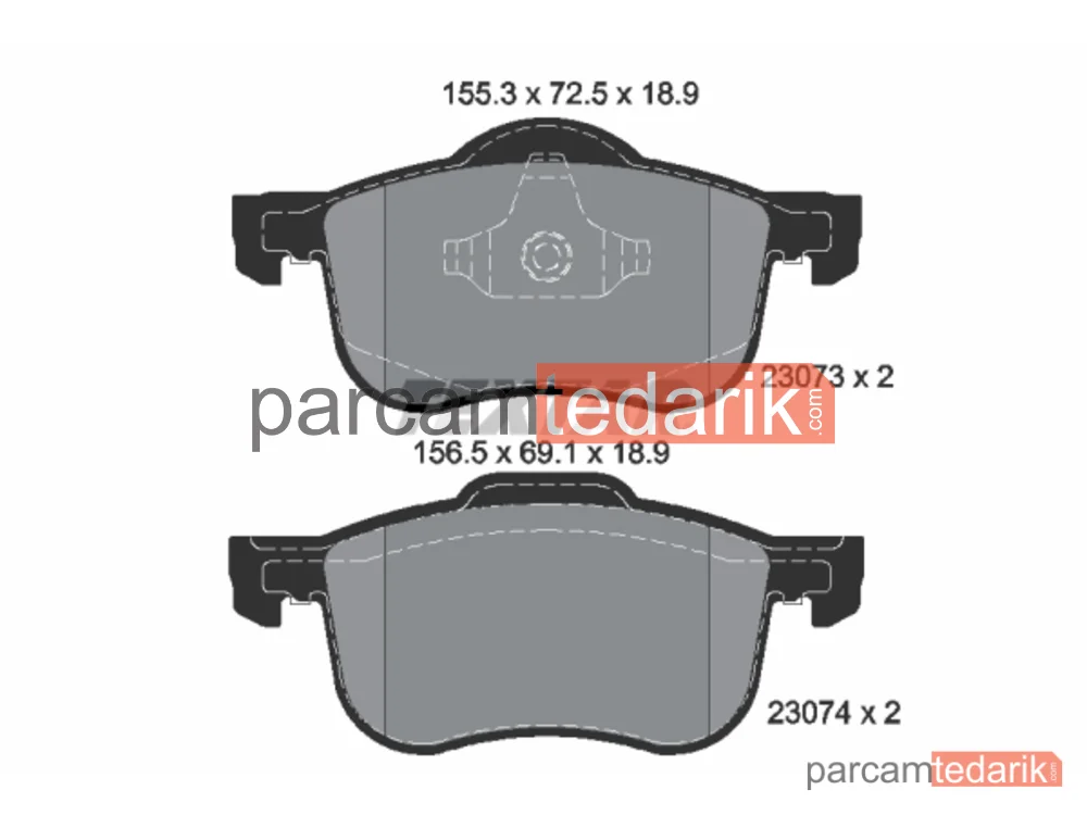 2307303 | Fren Balatası — Volvo S60 I, Volvo S80 I, Volvo V70 II