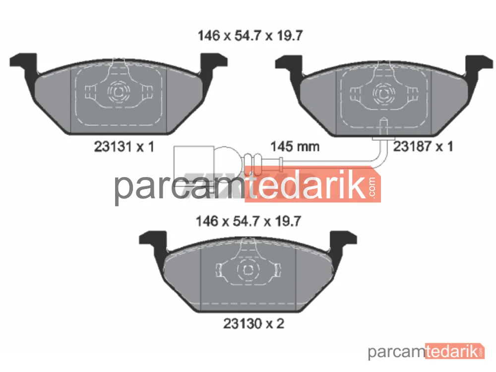 2313101 | Fren Balatası — Audi A2, Audi A3, Audi A3 Cabrio