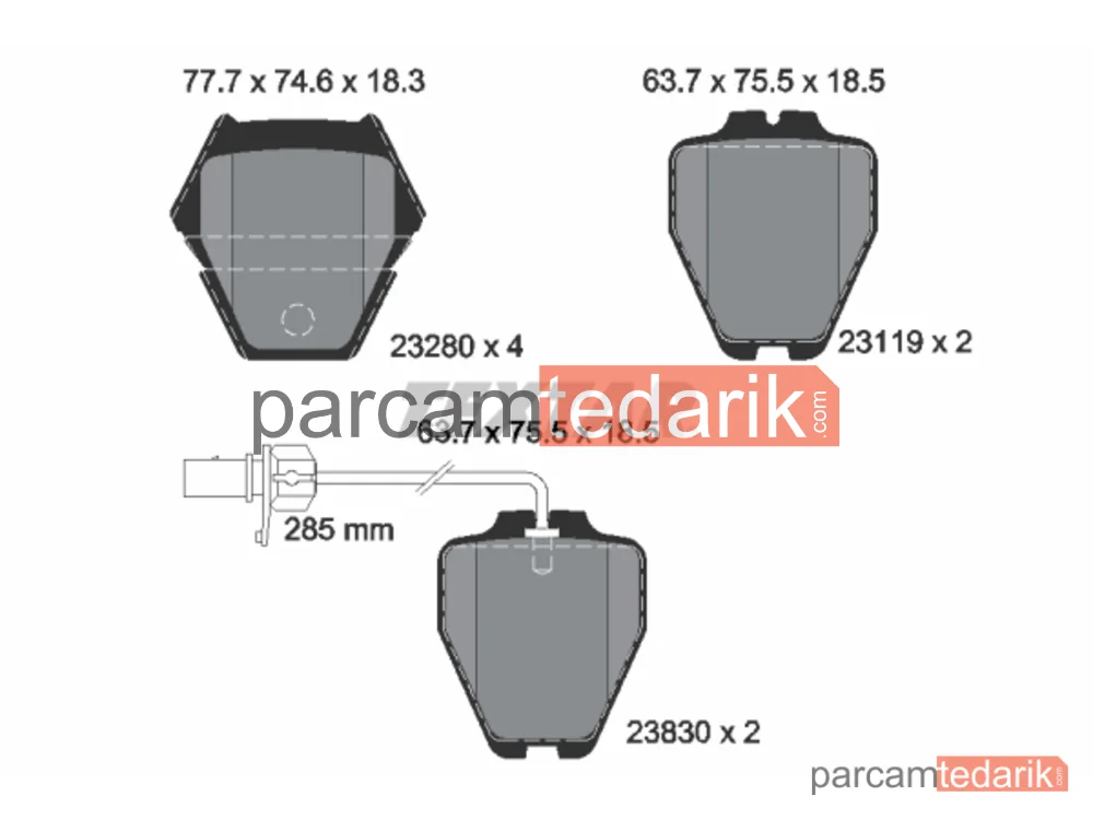 Fren Balatası (Ön) — VW Passat B5.5, Audi A6 C5, VW Passat B5.5 Variant - 2328001