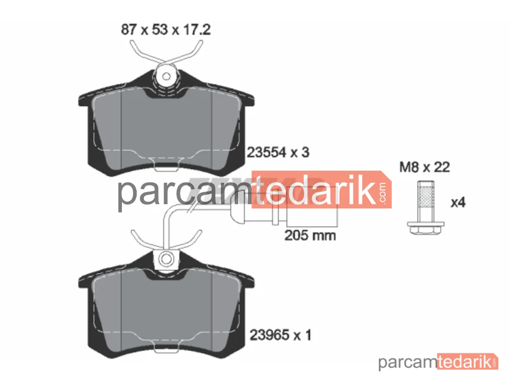 Fren Balatası (Arka) — Seat Alhambra, VW Sharan, Ford Galaxy I - 2355403