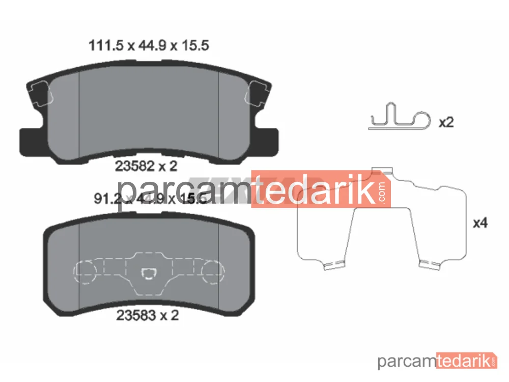 Fren Balatası — Mitsubishi Outlander II, Mitsubishi ASX, Dodge Avenger - 2358202