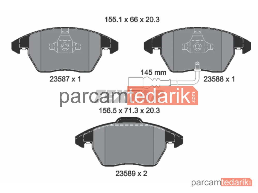 2358701 | Fren Balatası — Audi A1, Audi A1 Sportback, Audi A3