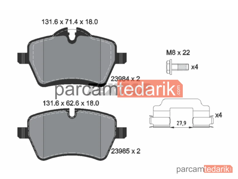 Fren Balatası (Ön) — Mini, Mini Cabrio, Mini Roadster - 2398401