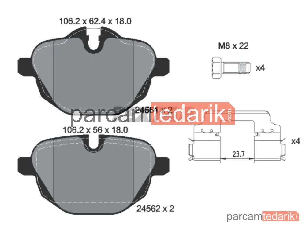 2456101 | Fren Balatası — BMW 5, BMW 5 Touring, BMW 6 Gran Turismo
