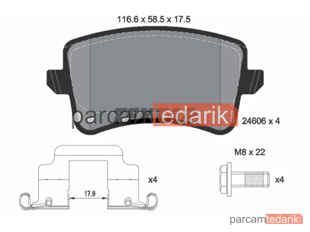 Fren Balatası (Arka) — Audi A5, Audi A5 Cabrio, Audi A4 B8 - 2460602