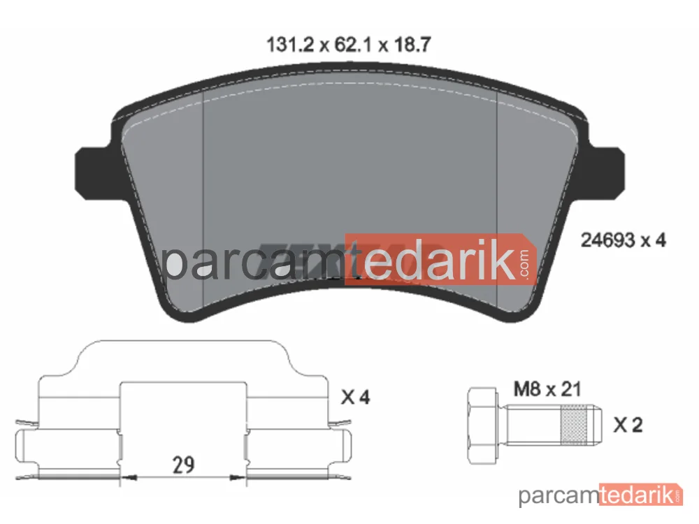 Fren Balatası — Mercedes-Benz Citan Kasa/büyük limuzin, Mercedes-Benz Citan Kombi, Mercedes-Benz Citan Mixto - 2469301