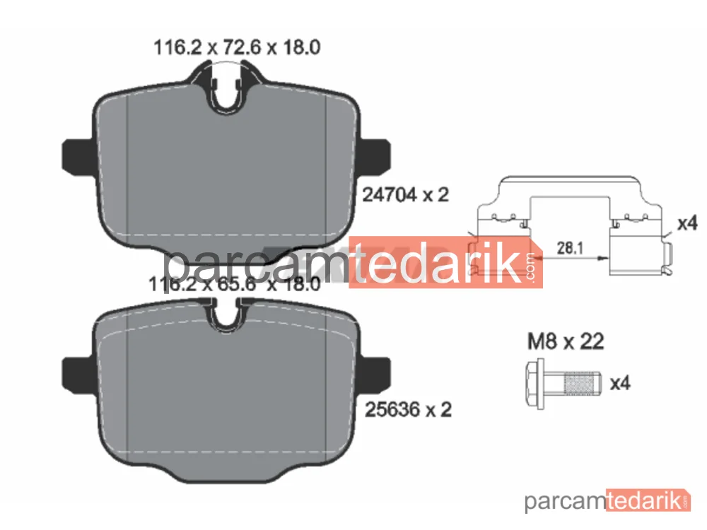 2470401 | Fren Balatası — BMW 5, BMW 5 Touring, BMW X3