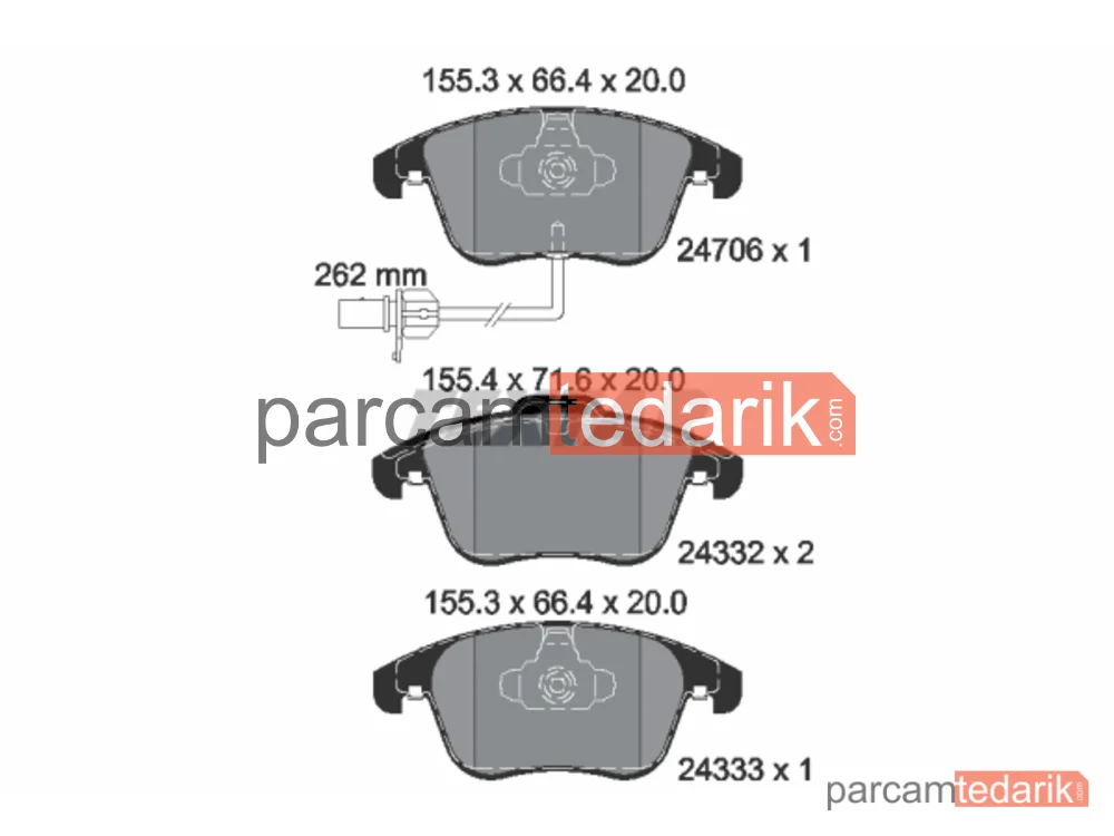 Fren Balatası (Ön) — Audi A5, Audi A5 Cabrio, Audi A4 B8 - 2470601