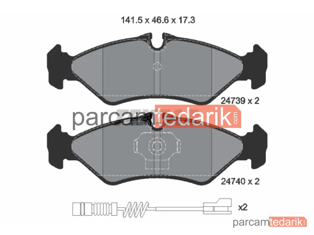Fren Balatası (Arka) — Mercedes-Benz Sprinter 2-t, VW LT 28-46 II, VW LT 28-35 II - 2473901