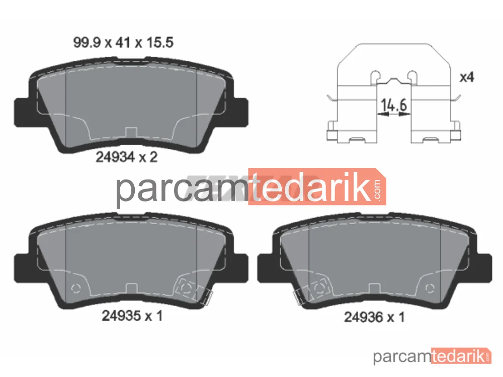 2493401 | Fren Balatası — Hyundai Sonata V, Hyundai Tucson, Kia SOUL I