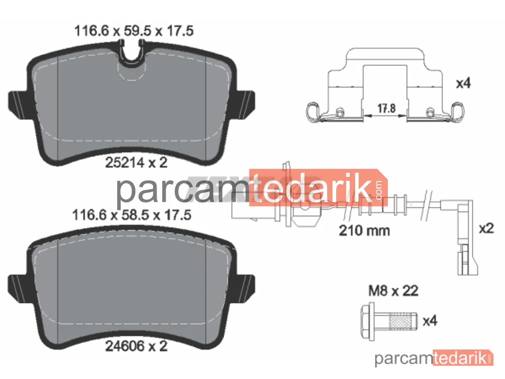 Fren Balatası (Arka) — Audi A6 C7, Audi A7, Audi A5 - 2521402