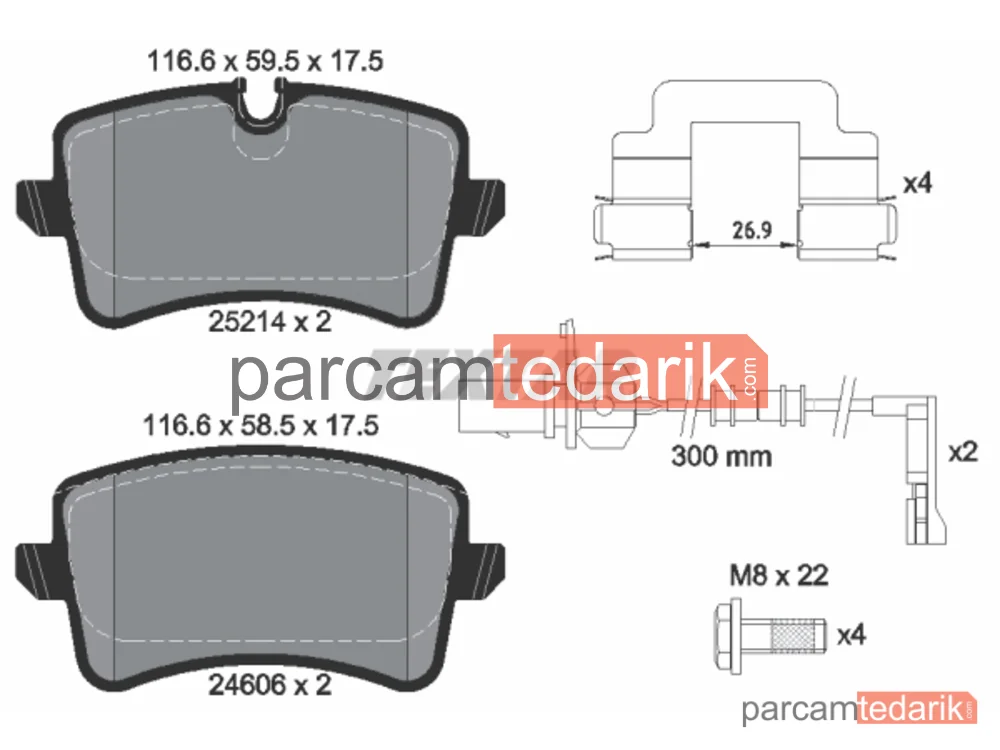 Fren Balatası (Arka) — Audi A8 D4 - 2521401