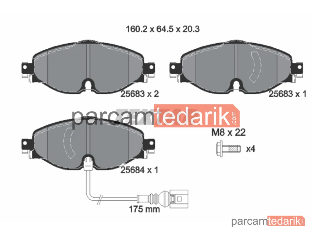 2568301 | Fren Balatası — Audi A3, Audi A3 Cabrio, Audi A3 Limousine