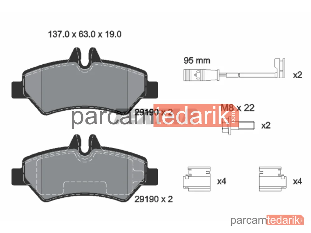 Fren Balatası (Arka) — Mercedes-Benz Sprinter 5-t, Mercedes-Benz Sprinter 3,5-t - 2919001