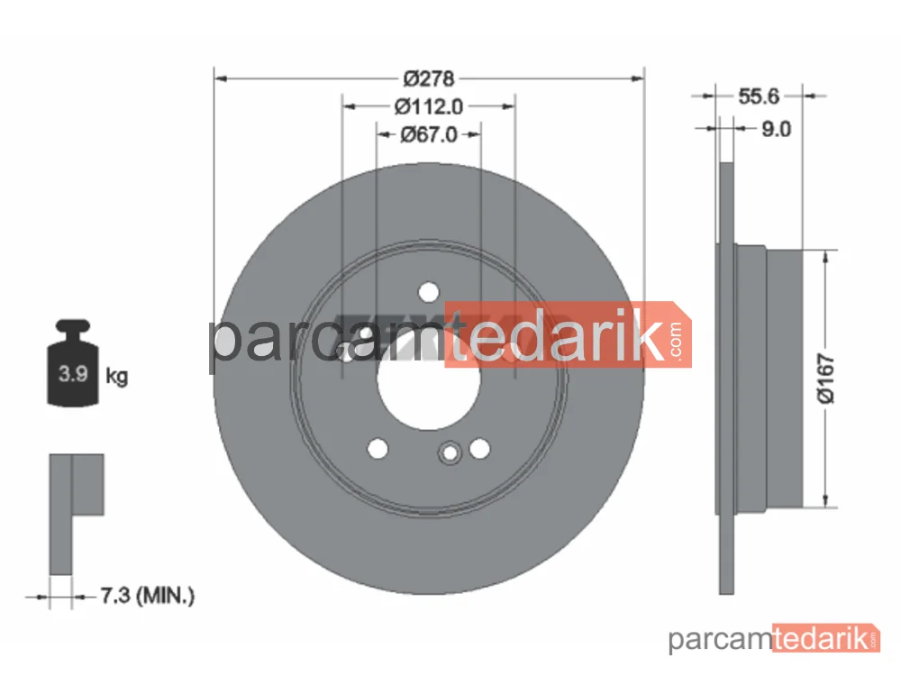 Fren Diski (Arka) — Mercedes-Benz 124 T-Model, Mercedes-Benz C-Serisi - 92032703