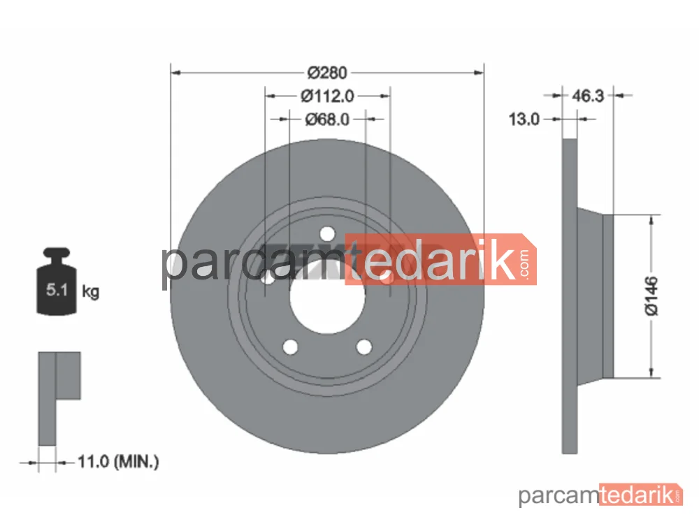 92071605 | Fren Diski — Audi A4 B5, Audi A4 B5 Avant