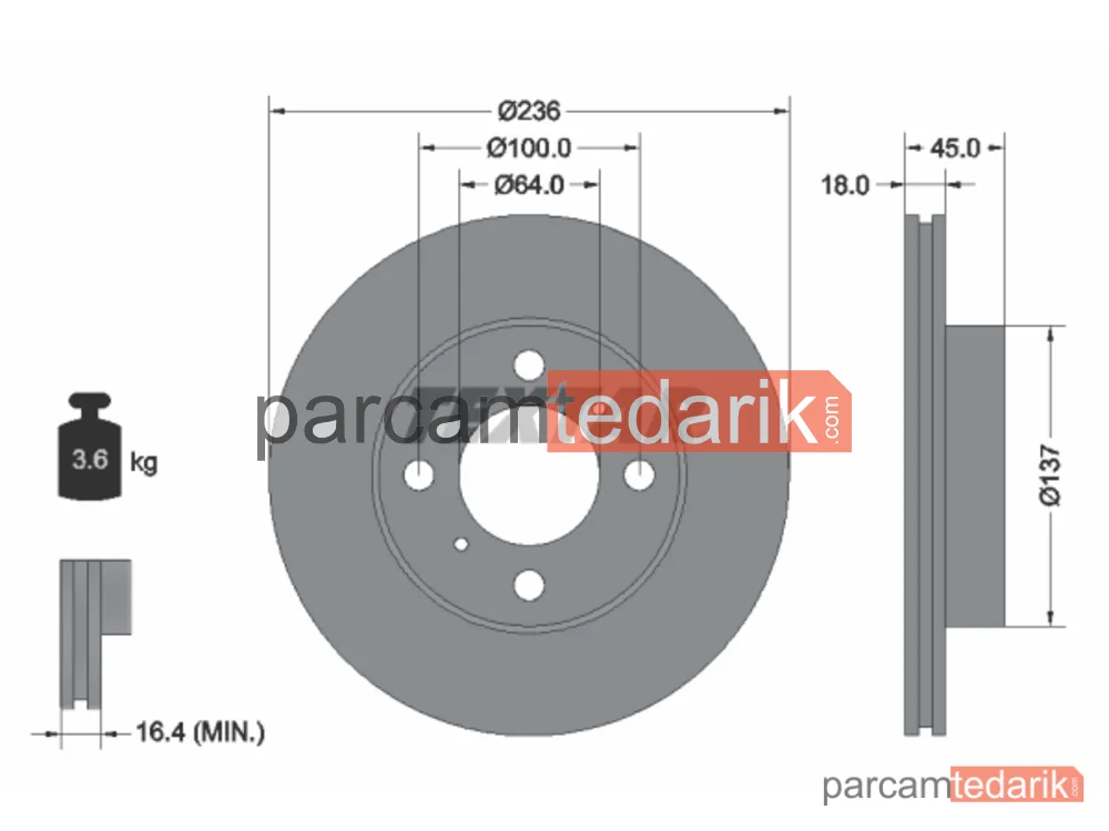 92089400 | Fren Diski — Mitsubishi Lancer V, Proton Persona 400, Proton Persona 400 Hatchback
