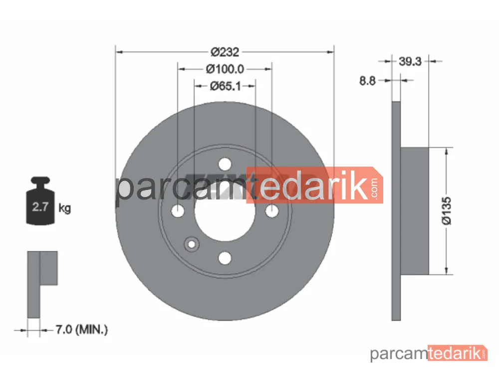 92098203 | Fren Diski — VW Polo III Classic, Seat Cordoba Vario, VW Lupo I