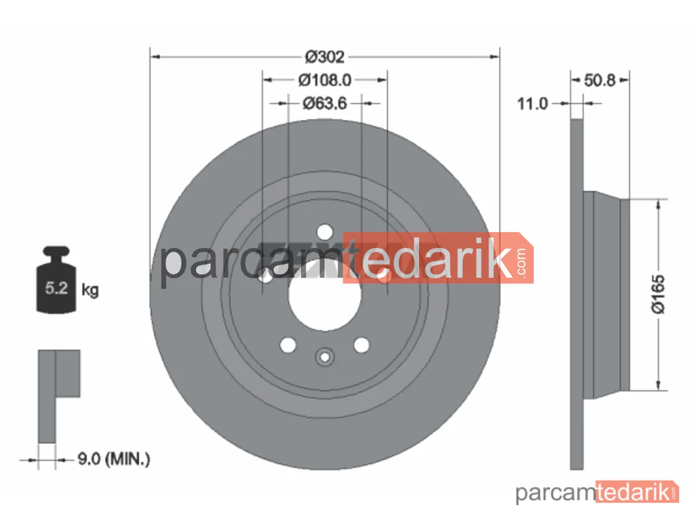 Fren Diski (Arka) — Ford Mondeo IV, Ford S-Max, Ford Galaxy II - 92159303