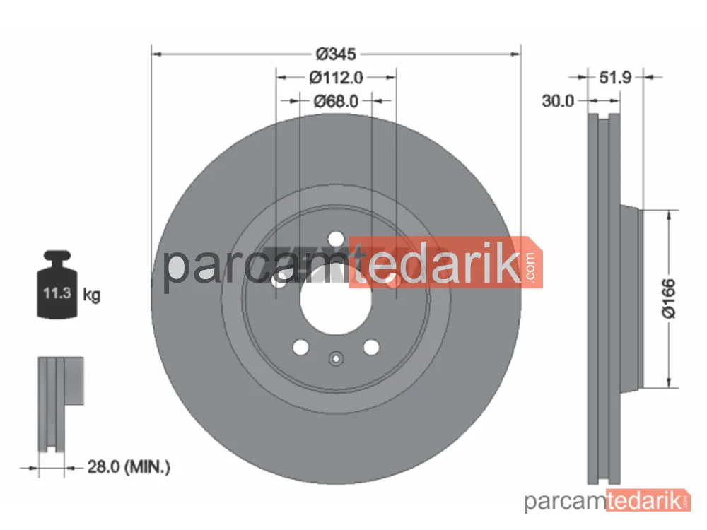 92229205 | Fren Diski — Audi A4 Allroad B8, Audi A4 B8, Audi A4 B8 Avant