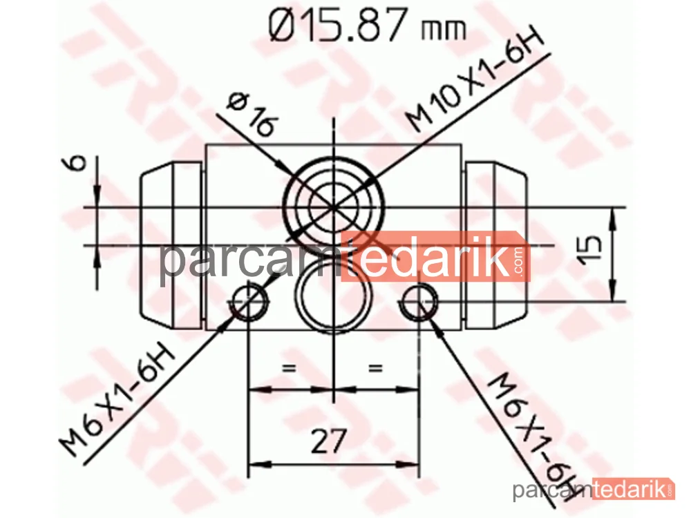 TRW BWB170 | Fren Silindiri Arka Sağ-Sol 15,9 MM Opel Agila 1.0 03-07, 1.0 12V 00-07, 1.2 16V 00-07, 1.3 CDTİ 03-07