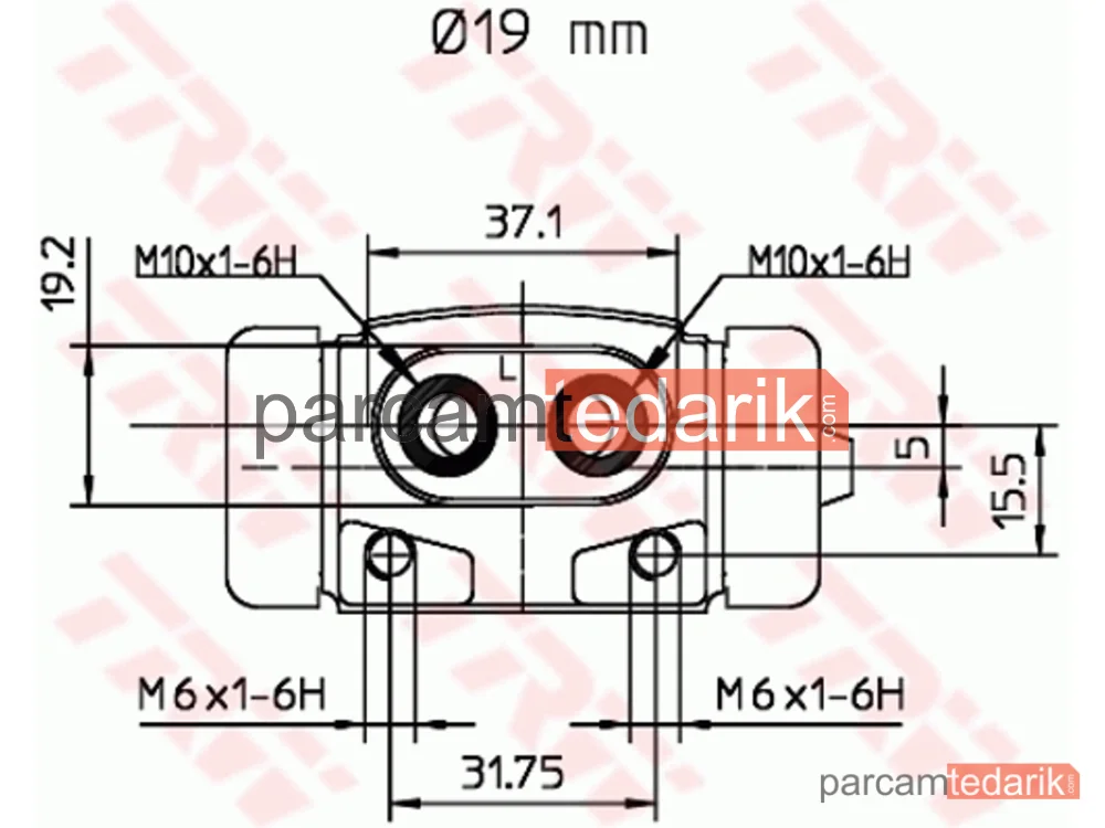 TRW BWD189 | Fren Silindiri Arka Sağ 19 MM Honda Civic VI Fastback 1.5 İ VTEC-E 94-97, 1.4 İ 95-01