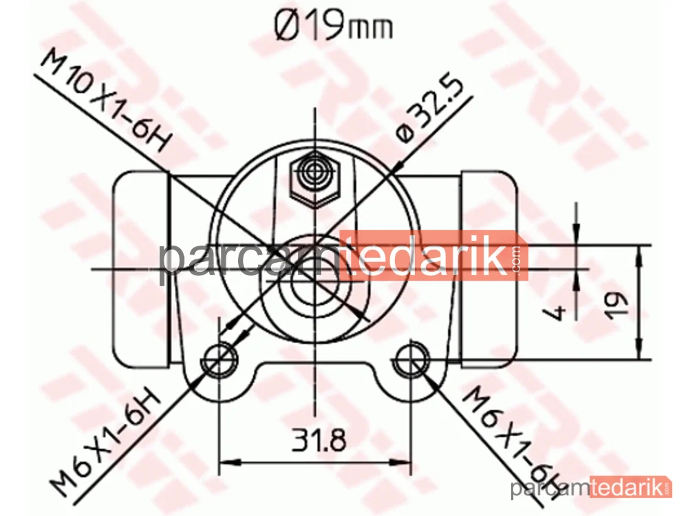 TRW BWD260 | Fren Silindiri Arka Sağ-Sol 19 MM Renault Laguna I 1.8 93-01, 1.8 16V 98-01, 2.0 93-01, 1.9 DTİ 97-01, 2.2 D 93-01, 2.2 DT 96-01