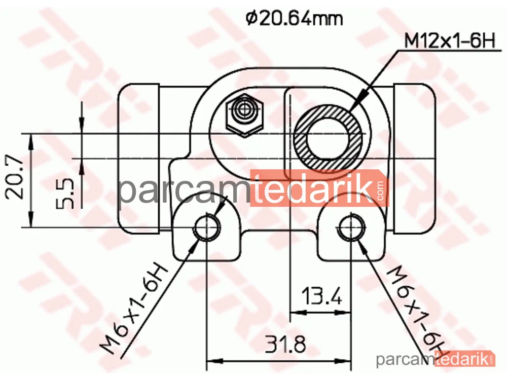 TRW BWF130 | Fren Silindiri Arka Sağ 20,6 MM Citroen Xsara 1.4 İ 97-05, 1.6-1.8 İ 97-00, 1.5-1.8 D 97-00, 1.9 D 97-05, ZX 1.1-1.4 9-97, 1.4-1.6-1.9 İ 91-97, 1.8 İ 92-97, 1.8 D 93-97, 1.9 D 91,97, 1.9 TD 92-97