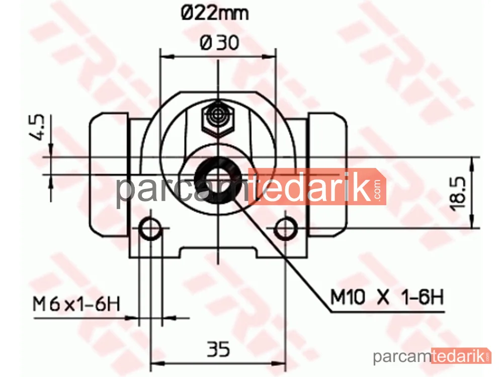 TRW BWF253 | Fren Silindiri Arka Sağ-Sol 22,2 MM Fiat Tipo 1.4 İ.E. 89-95, 1.6 İ.E. 92-95, 1.7 D 88-94, 1.9 D 92-93, Tempra 1.4 İ.E. 90-96, 1.6 90-96, 1.6 İ.E. 92-96, 1.9 TD 90-96
