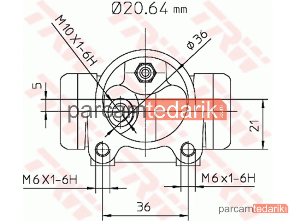 TRW BWF282 | Fren Silindiri Arka Sol 20,6 MM Peugeot 406 1.6 95-04, 1.8-2.0 16V 95-04, 1.8 96-04, 2.0 T 96-04, 2.2 00-04, 3.0 24V 96-04, 3.0 V6 00-04, 1.9 D 96-04, 1.9 TD 95-04, 2.0 HDİ 98-04, 2.1 TD 12V 96-04, 2.2 HDİ 00-04