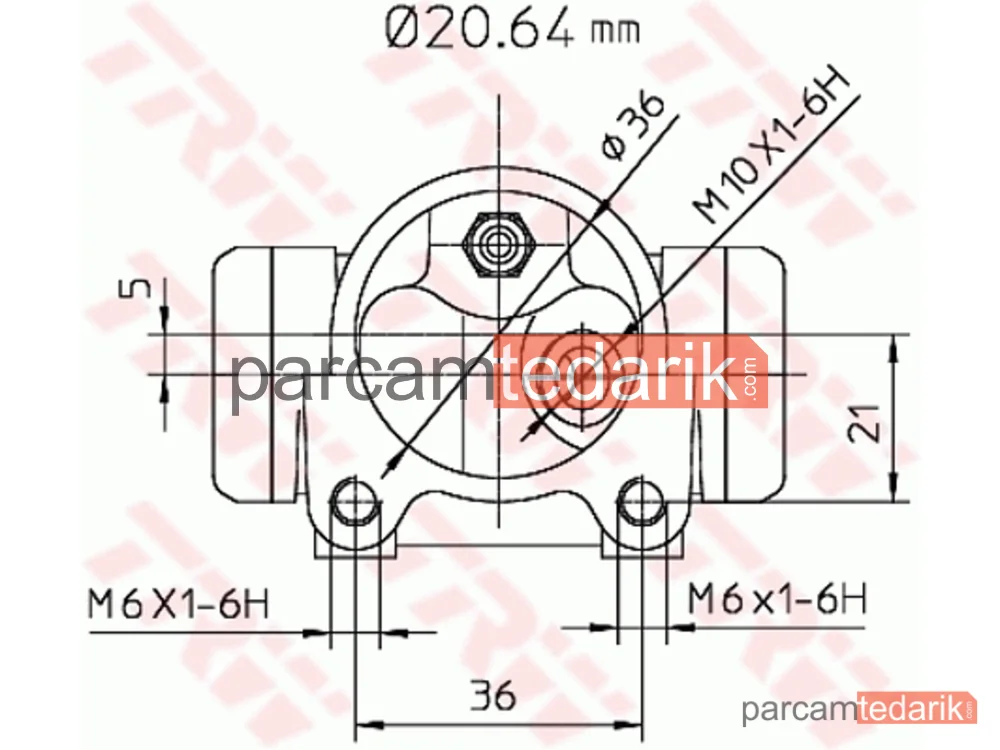 TRW BWF283 | Fren Silindiri Arka Sağ 20,6 MM Peugeot 406 1.6 95-04, 1.8-2.0 16V 95-04, 1.8 96-04, 2.0 T 96-04, 2.2 00-04, 3.0 24V 96-04, 3.0 V6 00-04, 1.9 D 96-04, 1.9 TD 95-04, 2.0 HDİ 98-04, 2.1 TD 12V 96-04, 2.2 HDİ 00-04
