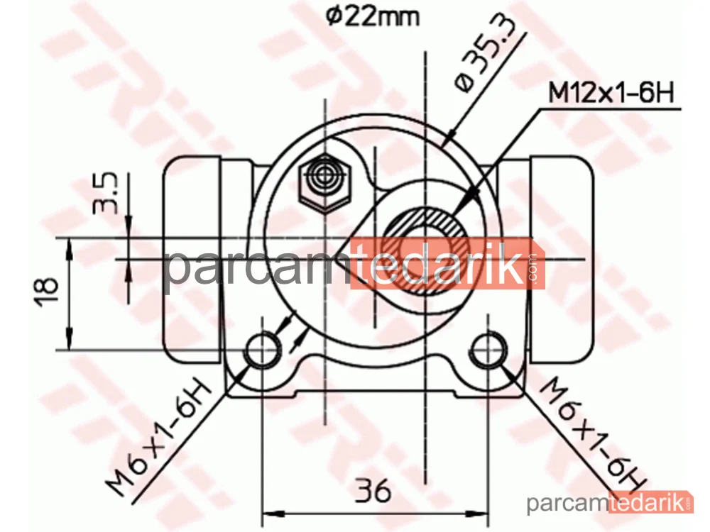 TRW BWH115 | Fren Silindiri Arka Sağ 22,2 MM Renault 21 1.7 89-94, 2.0 4X4 90-92, 1.9-2.1 89-94