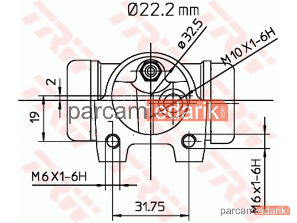 TRW BWH140 | Fren Silindiri Arka Sol 22,2 MM Renault 21 2.0 90-92, 2.0 4X4 90-92, 2.2 89-94, 2.2 4X4 90-94, 2.1 D 92-94, 2.1 TD 89-94