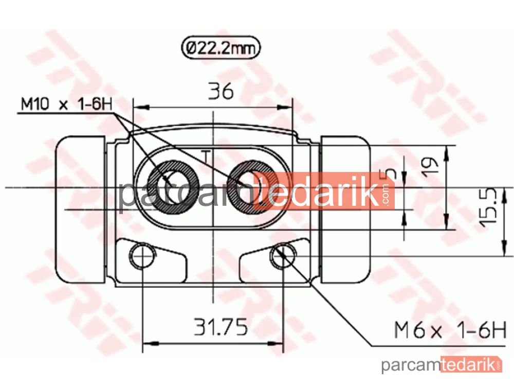 TRW BWH241 | Fren Silindiri Arka Sağ-Sol 22,2 MM Ford Escort III 1.6 İ 85-85, 1.1 80-83, 1.6 D 84-85, Focus 1.8 Dİ/TDDİ 99-04, RS 02-04