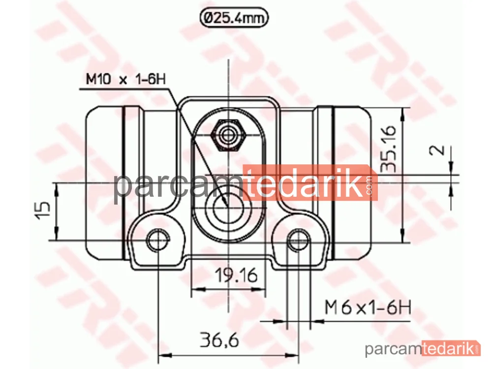 TRW BWL201 | Fren Silindiri Arka Sağ-Sol 25,4 MM Fiat Ducato 2.4 D 82-90, Peugeot 2.5 D 94-02, Citroen Jumper 2.5 D 94-02