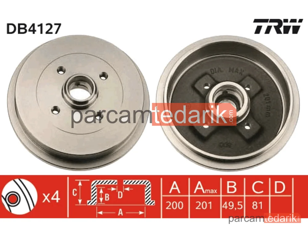 DB4127 | Arka KAMPANA-200X40 4×100 VW