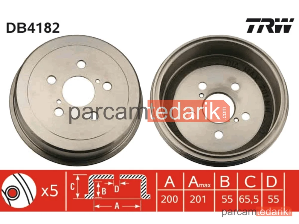 DB4182 | Fren Kampanası Arka Toyota Caldina Estate (_T19_)
